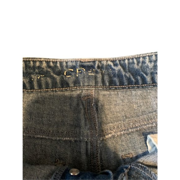 CP JEANS Vintage Style High Waist Button Fly Mom Jean Blue Denim Cuffed Shorts-5 - Picture 7 of 13